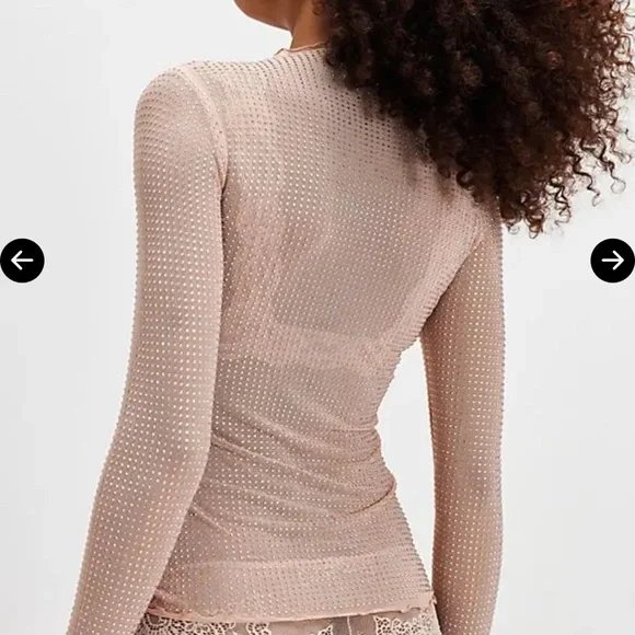 Intimately Free People | Dance All Night Top | Peach | L | Night-Out Sheer - Picture 2 of 7